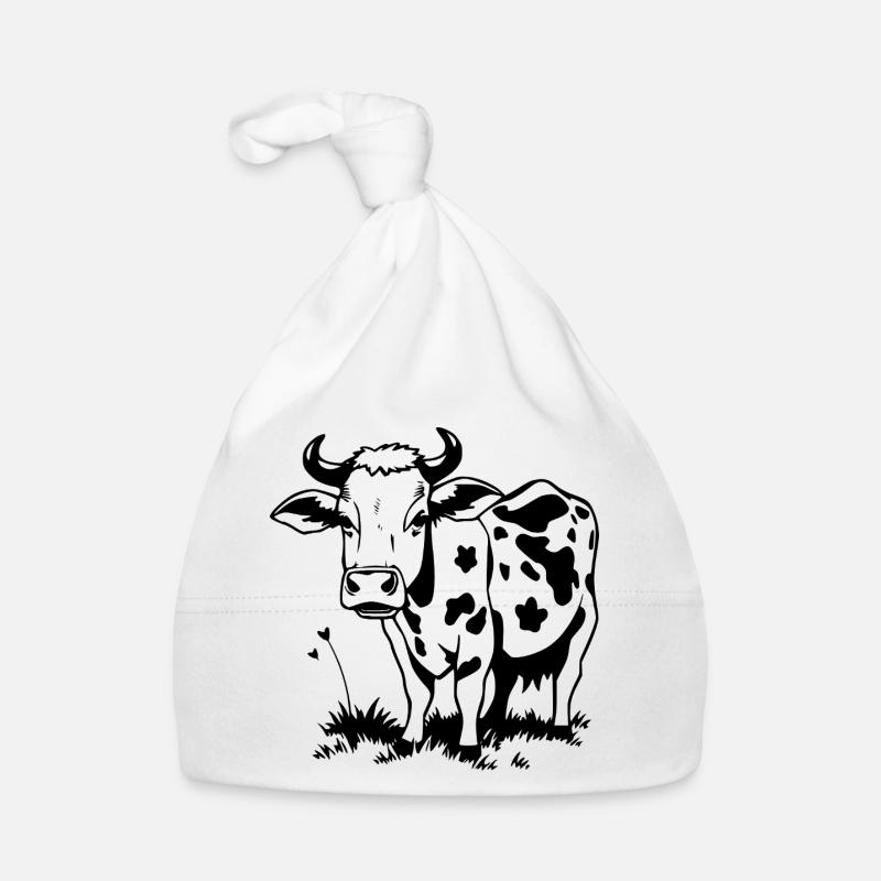 Fermier de cadeaux noirs de vache Bonnet bio Bébé