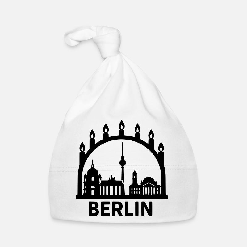 berlin schwibbogen weihnachts deko advent - Baby Bio-Mütze - Weiß