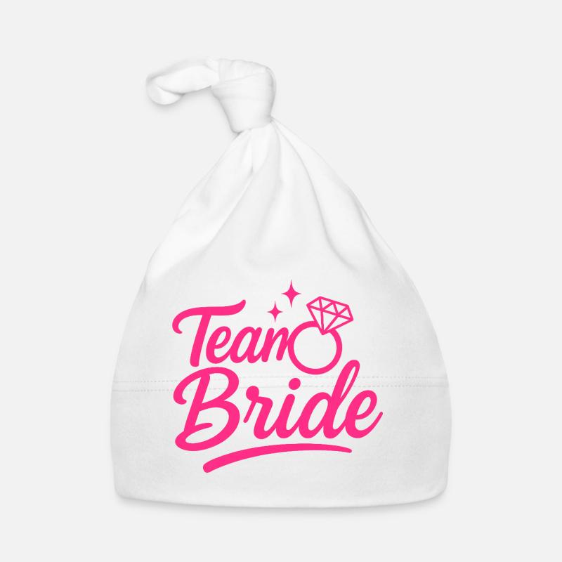 Team Bride Pink Ring Script Baby Bio-Mütze