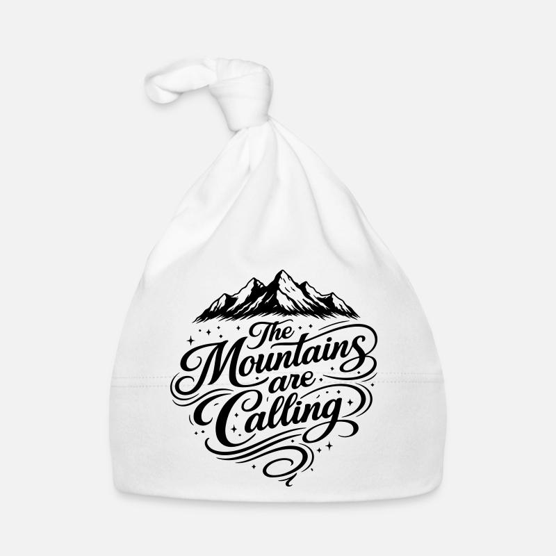 The mountains call saying Organic Baby Cap