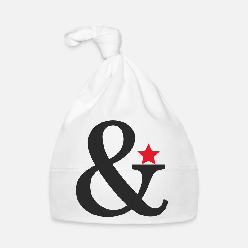 Ampersand with red star accent Organic Baby Cap
