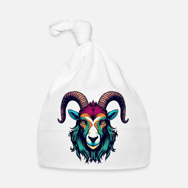 Goat Head Artwork Organic Baby Cap