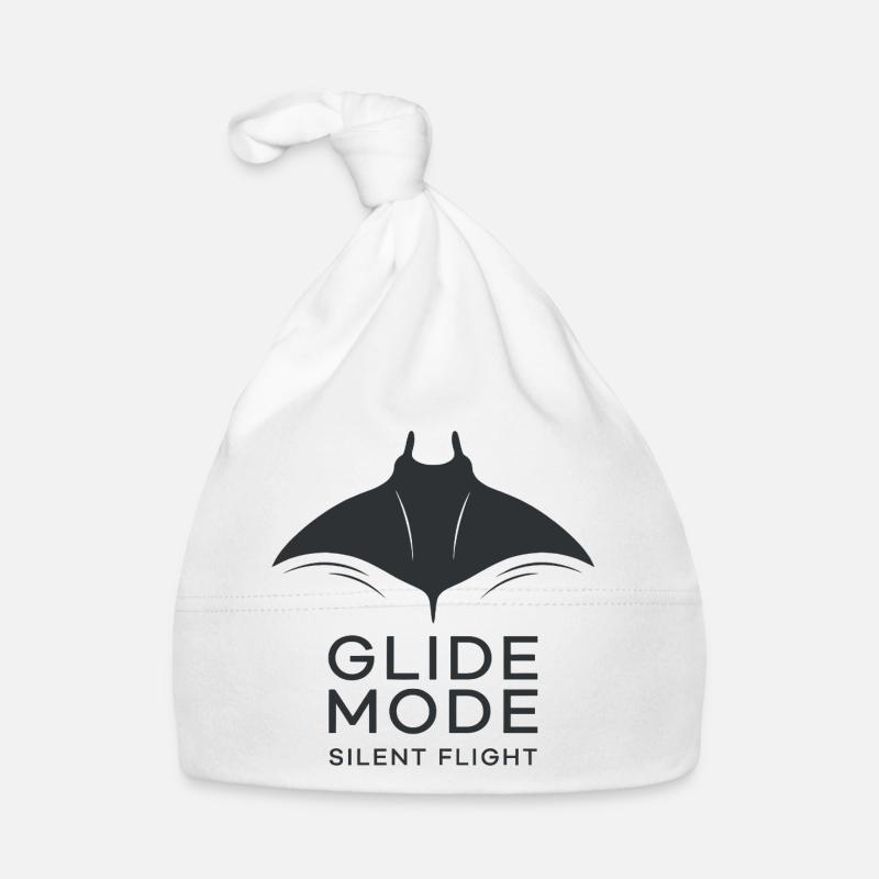 GLIDE MODE – minimalist manta ray silhouette Organic Baby Cap