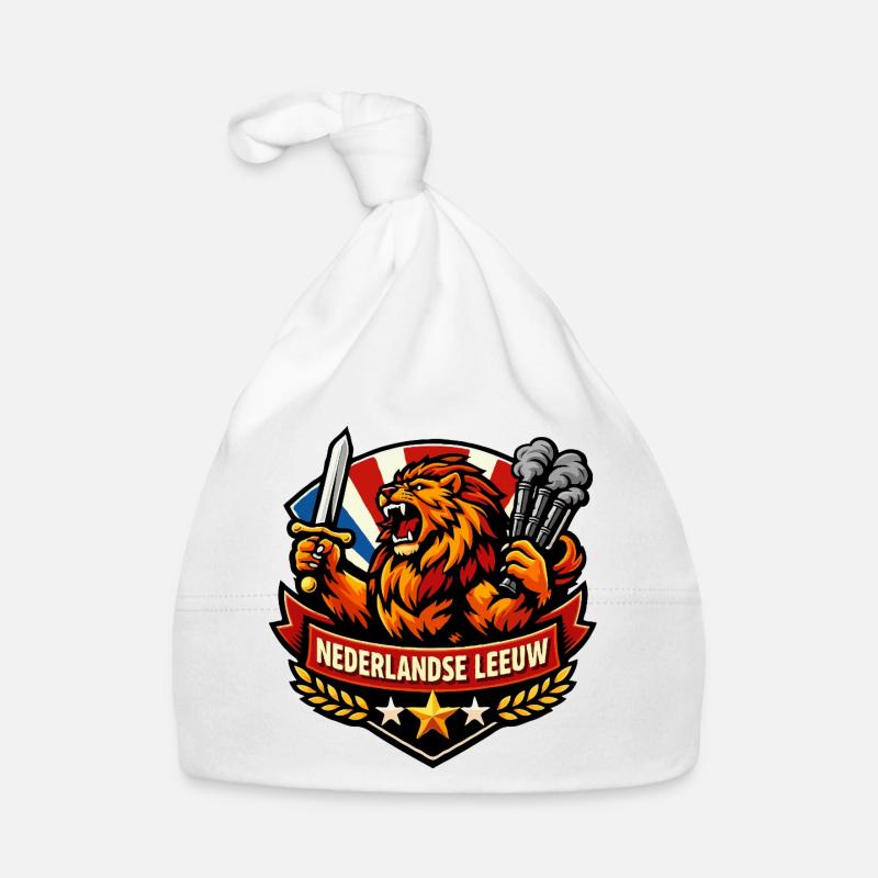Holländischer Löwe mit Schwert und Rauch Baby Bio-Mütze