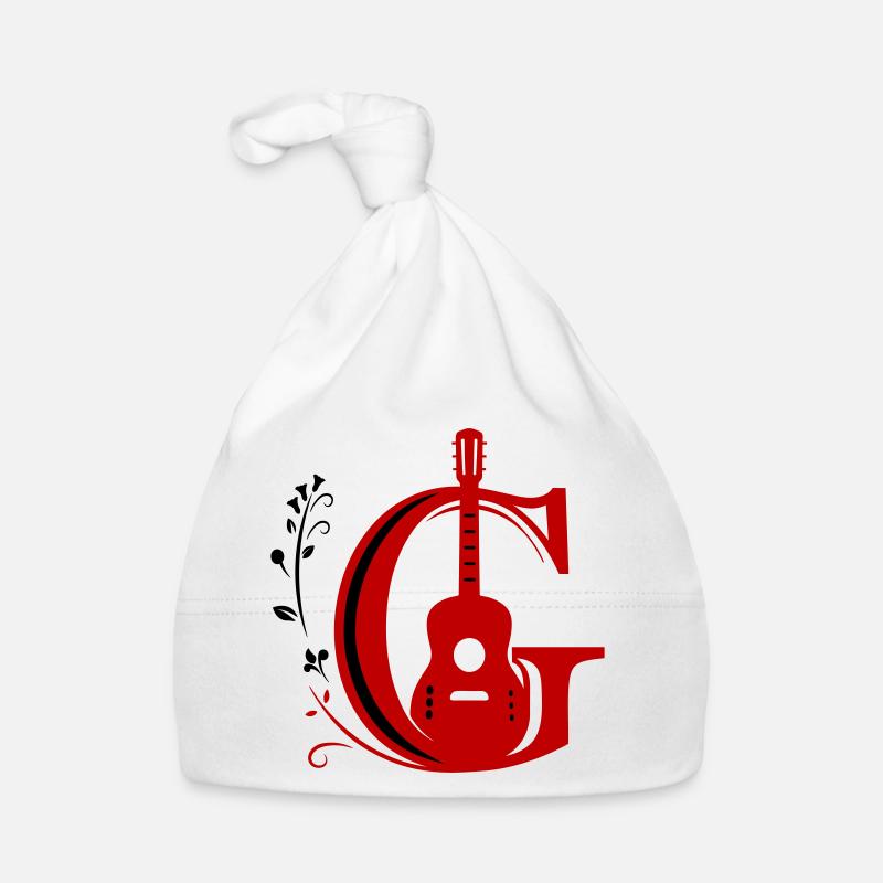 Do initial avec guitare Bonnet bio Bébé
