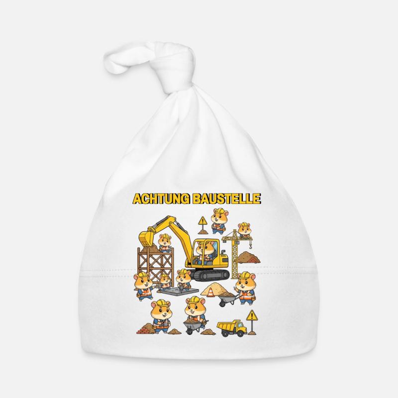 Hamster construction site Organic Baby Cap