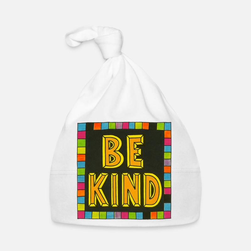 Be Kind Mosaic Border Bold Letters Organic Baby Cap