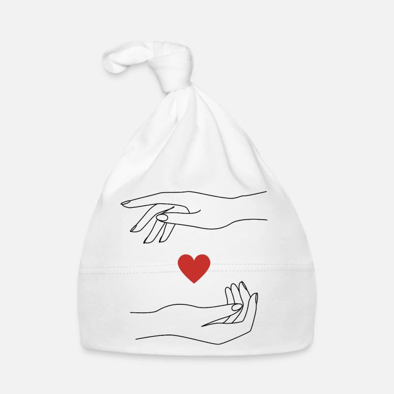 Icône de cœur rouge sur Valantine Parfaite Noire Bonnet bio Bébé