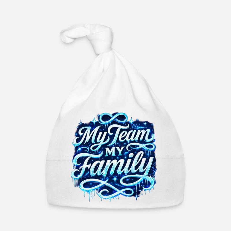 Mon équipe, ma famille Script néon Bonnet bio Bébé