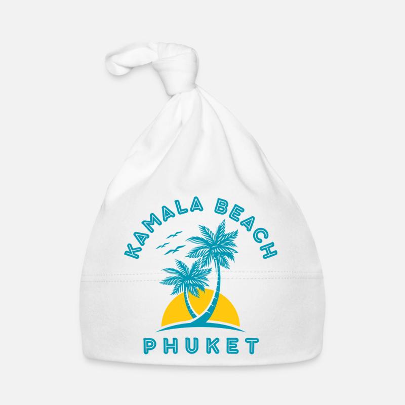 Kamala Beach Phuket Sunset Palm Organic Baby Cap