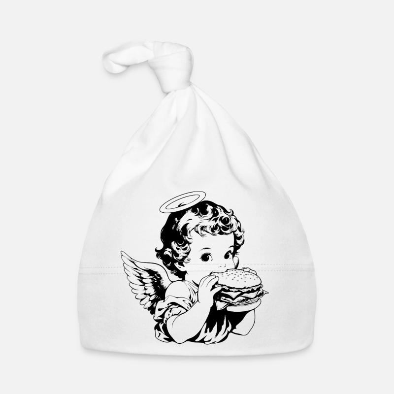 Burger Engel – Cherub isst Hamburger Vintage Baby Bio-Mütze