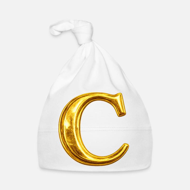 Design du monogramme en C doré Bonnet bio Bébé
