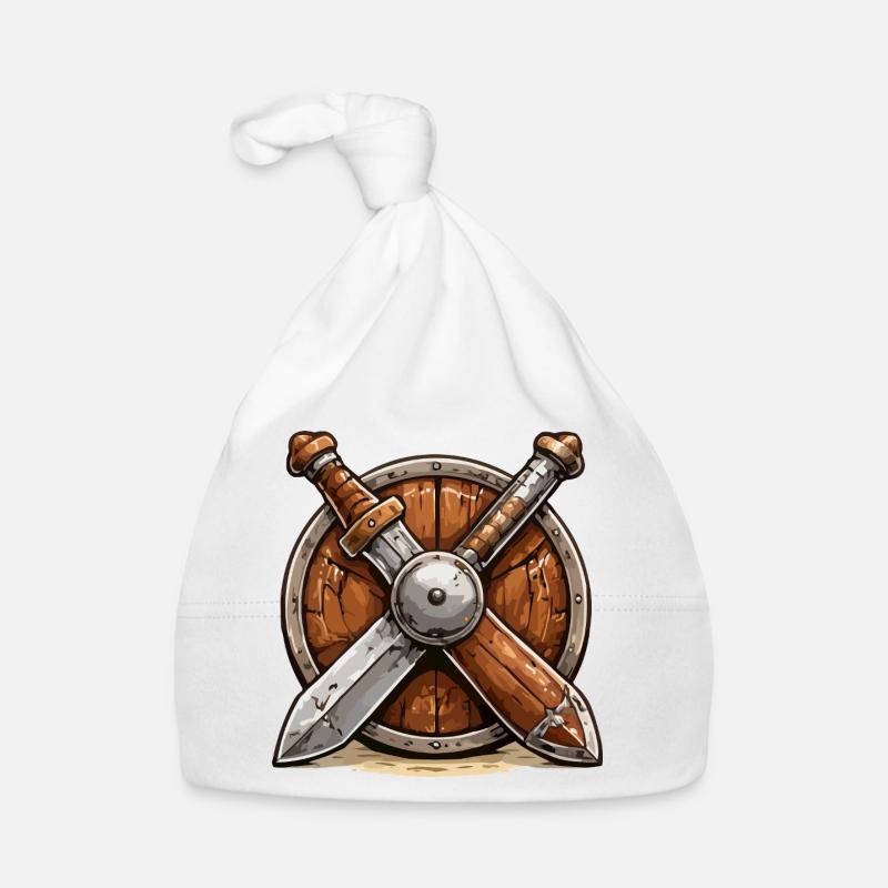 Shield and Swords Viking Organic Baby Cap