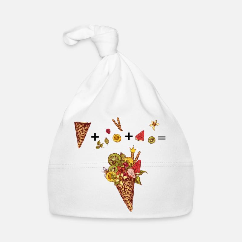  Eiswaffel mit buntem Obst Baby Bio-Mütze
