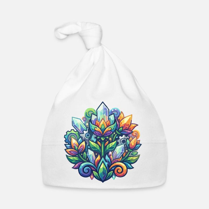 Luminous Crystal Lotus Flower Crystals Pattern Organic Baby Cap