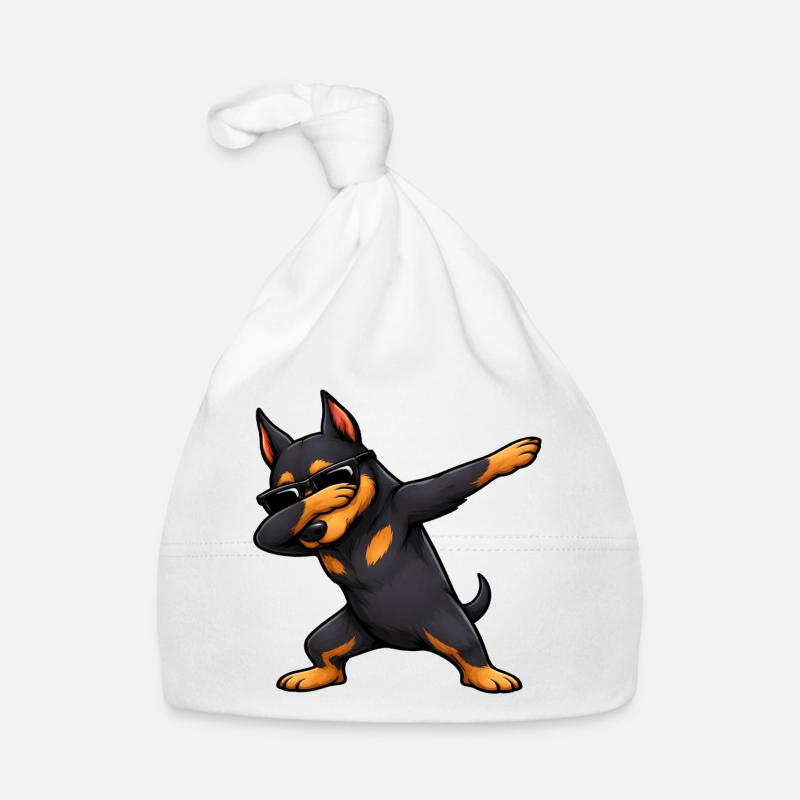 Dabbing Dobermann Baby Bio-Mütze