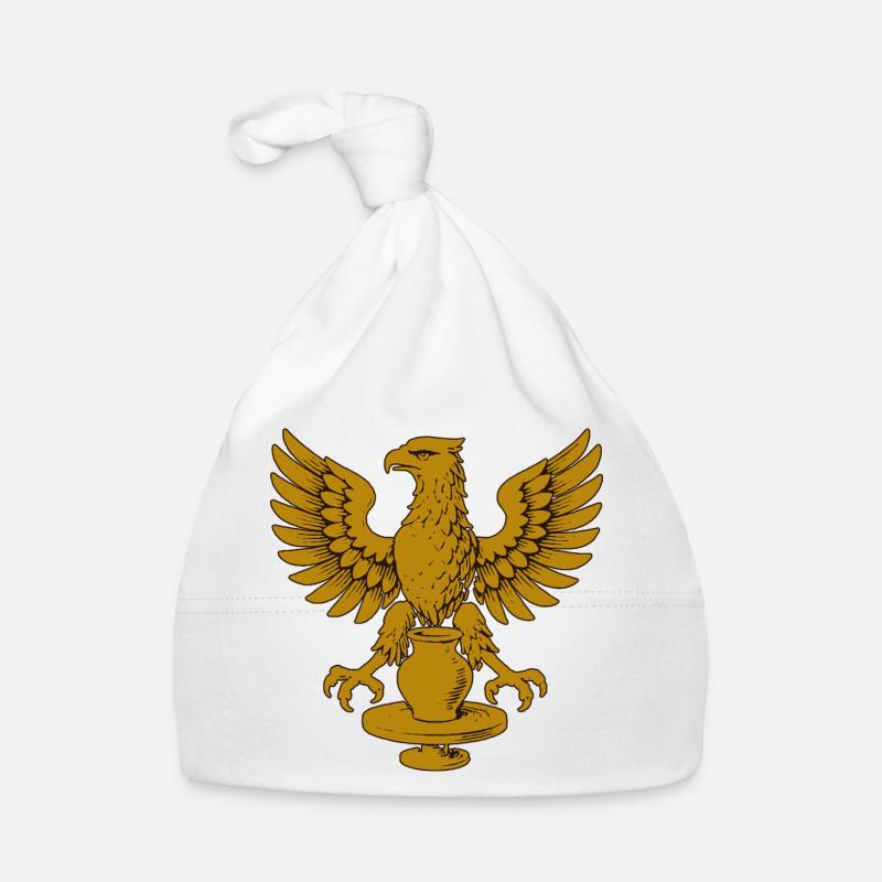 Golden Eagle Crest Emblem Organic Baby Cap