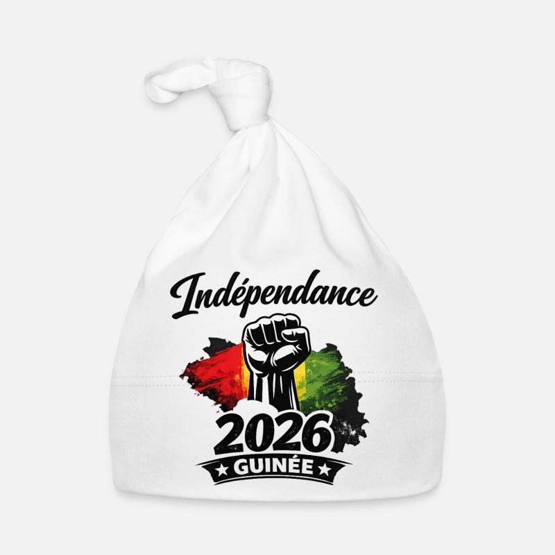 Independence GUINÉE“ mit Faust & Flaggenfarben Baby Bio-Mütze