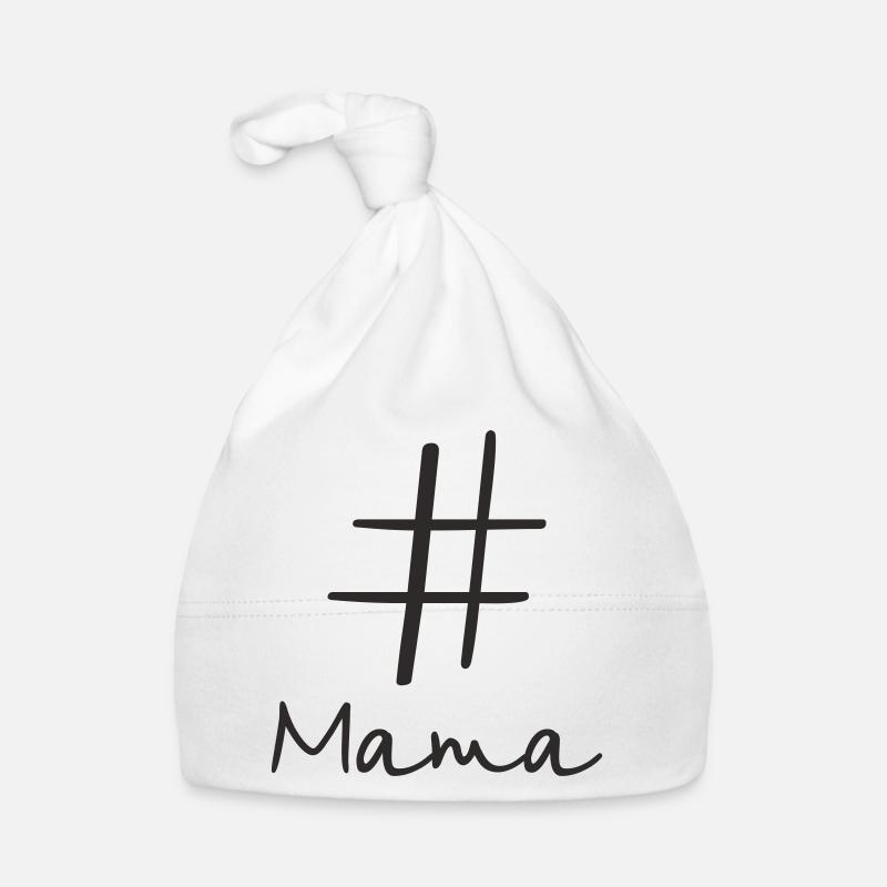 #Mama – Modern Hashtag Text Design Organic Baby Cap