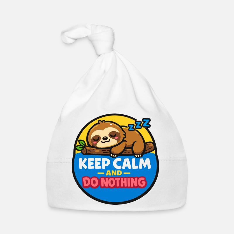 Sloth Rest – Do Nothing Motto Organic Baby Cap