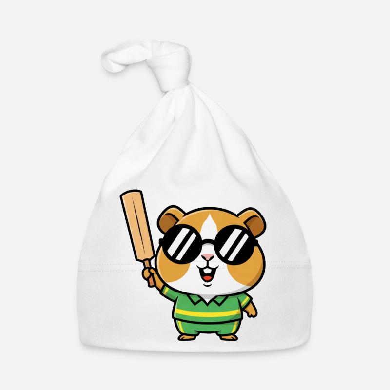 Cooler Hamster Mit Cricket Schlaeger Baby Bio-Mütze