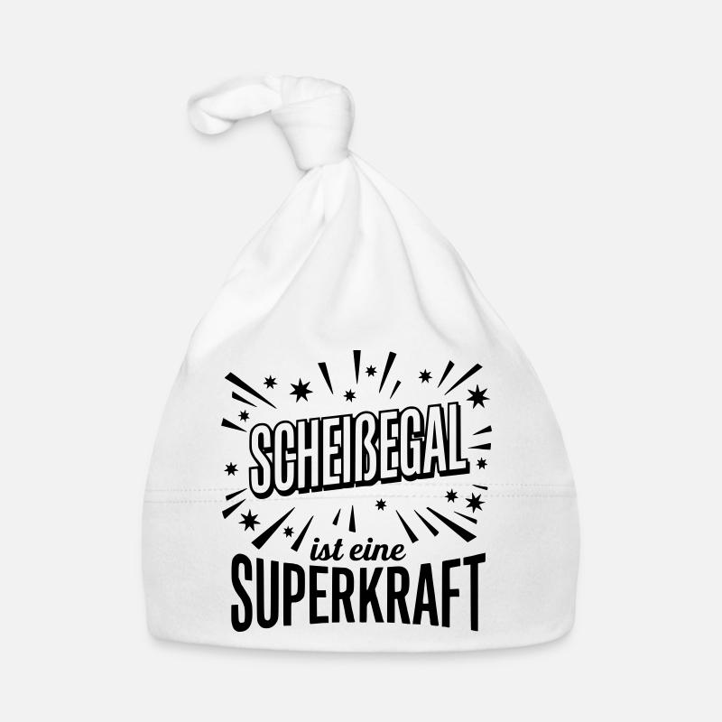 Scheissegal Superkraft - Lustiger Spruch Slogan Baby Bio-Mütze