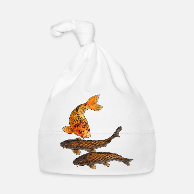 Des poissons koi dans l’étang Bonnet bio Bébé