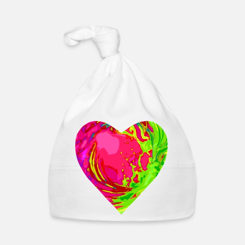 Psychedelisches Herzfarben Muster Baby Bio-Mütze