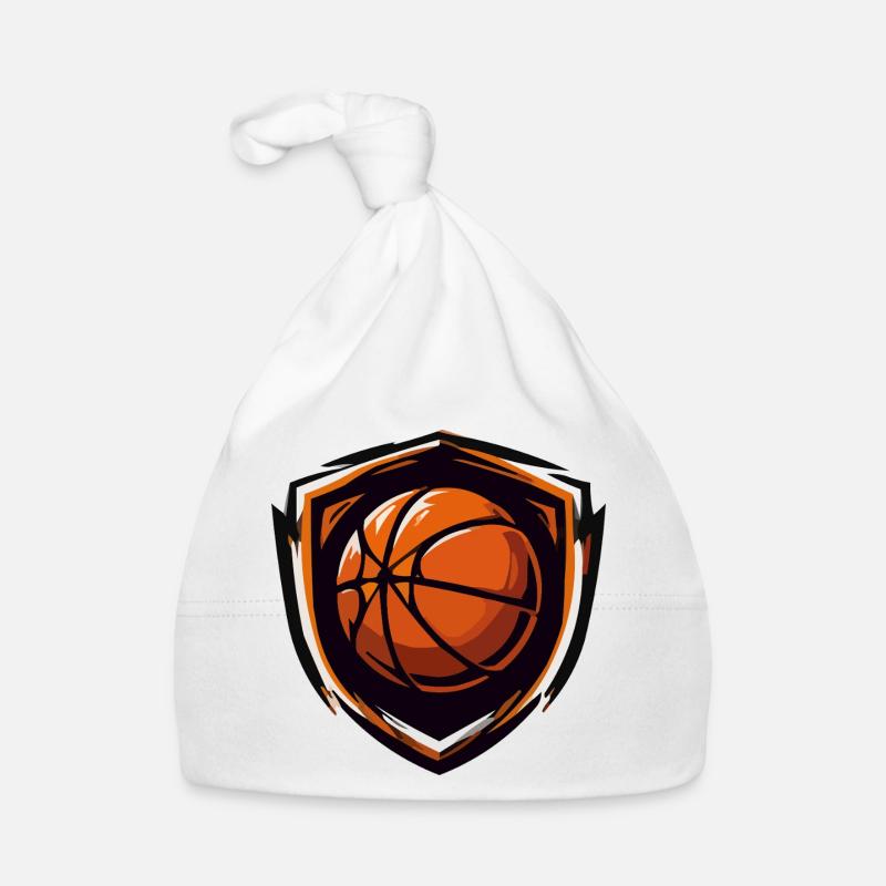 Basketball Shield Emblem Orange Baby Bio-Mütze