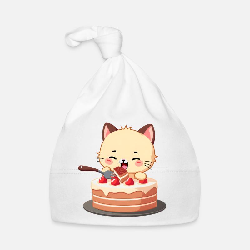 Le chat mange du gâteau Bonnet bio Bébé