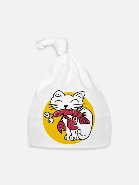 CancerCat - Baby Bio-Mütze - Weiß - Vorne