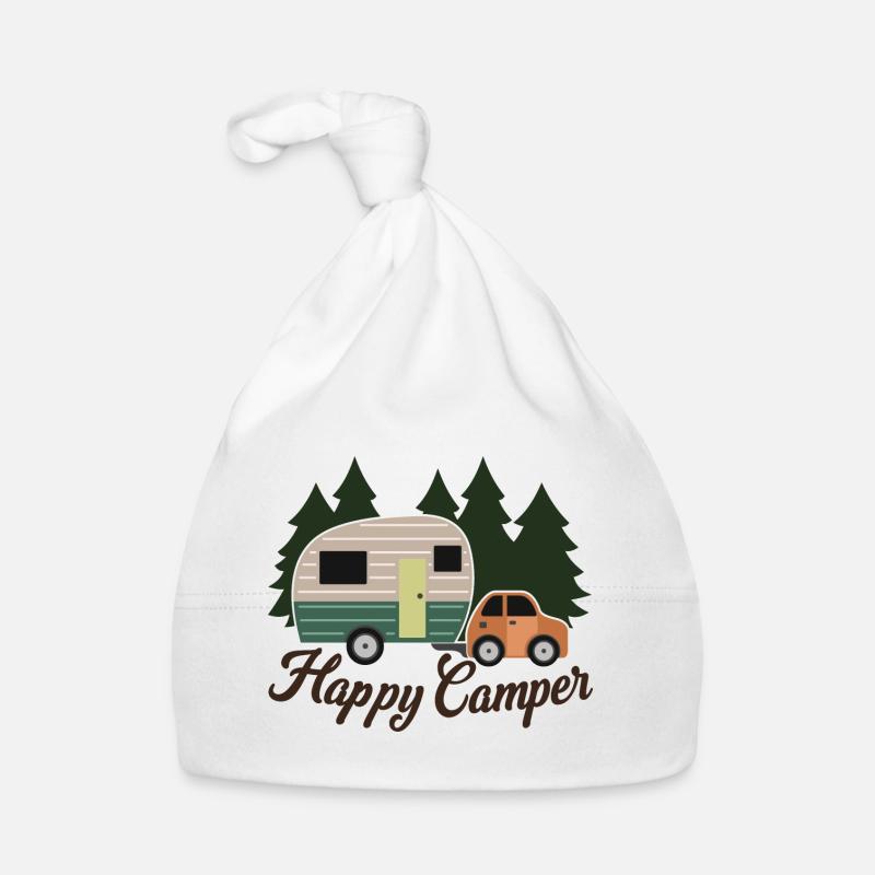 Happy Camper, Hiking & Camping Lover, Camper Gift Organic Baby Cap