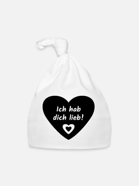 I have you Love Heart - Organic Baby Cap - white - Front