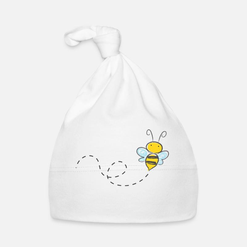 abeille - Bonnet bio Bébé - blanc