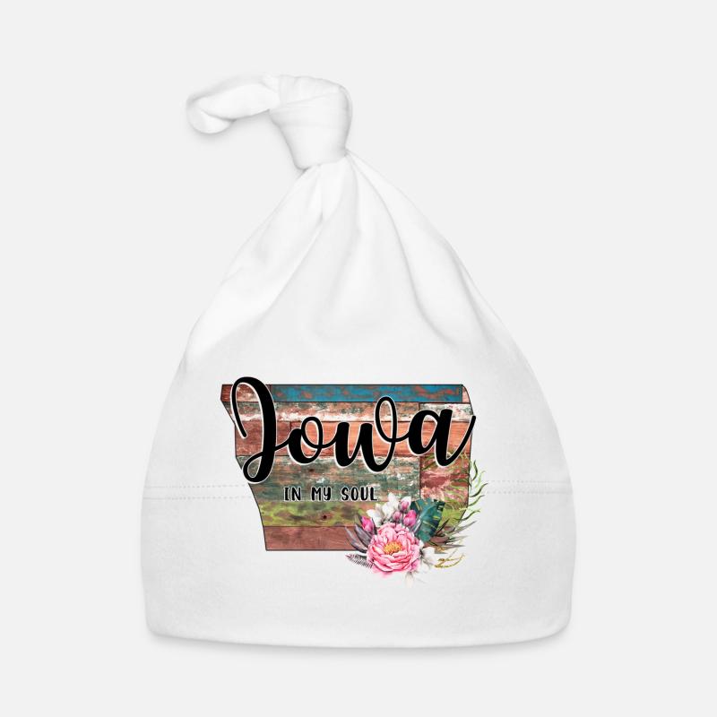 L’Iowa dans mon âme - Bonnet bio Bébé - blanc