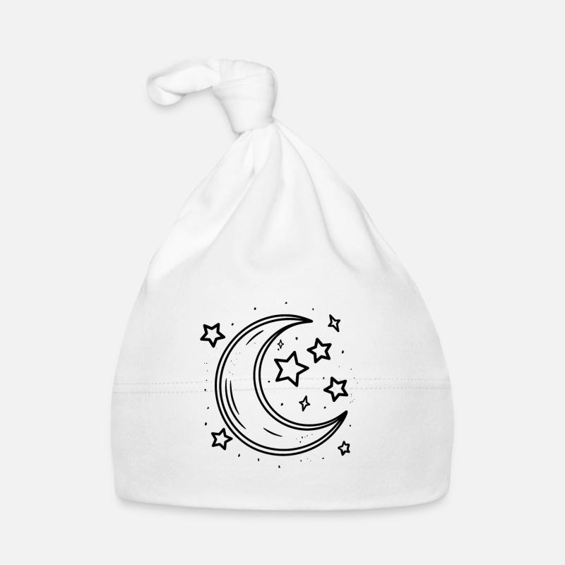 Crescent Moon Crescent Moon and Stars Organic Baby Cap