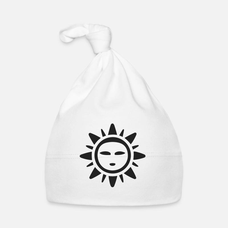 Abstrait Soleil Soleil Art abstrait - Bonnet bio Bébé - blanc