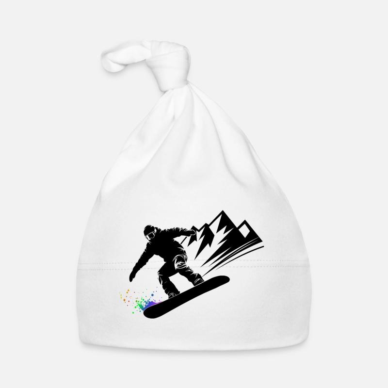 Snowboard Snowboarder Snowboarden Wintersport Baby Bio-Mütze