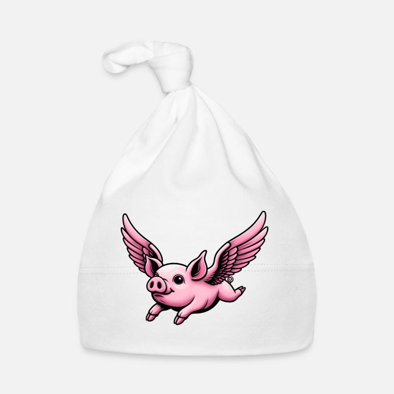 Flying Pig Funny Animals Organic Baby Cap