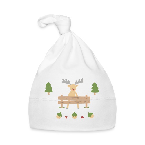 moose in the forest - Organic Baby Cap