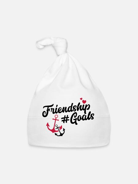 Friendship Goals Freundschaft - Baby Bio-Mütze - Weiß - Vorne