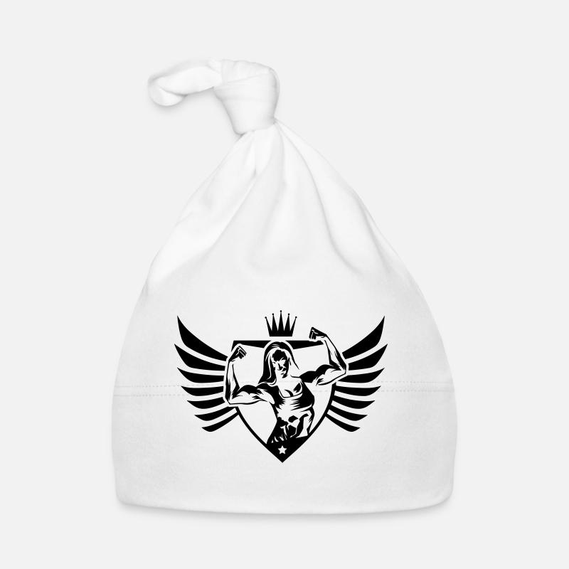 bodybuilding girl crest Organic Baby Cap