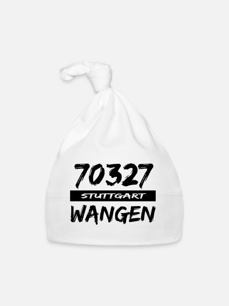 70327 Stuttgart Wangen Postleitzahl Tshirt - Baby Bio-Mütze - Weiß - Vorne