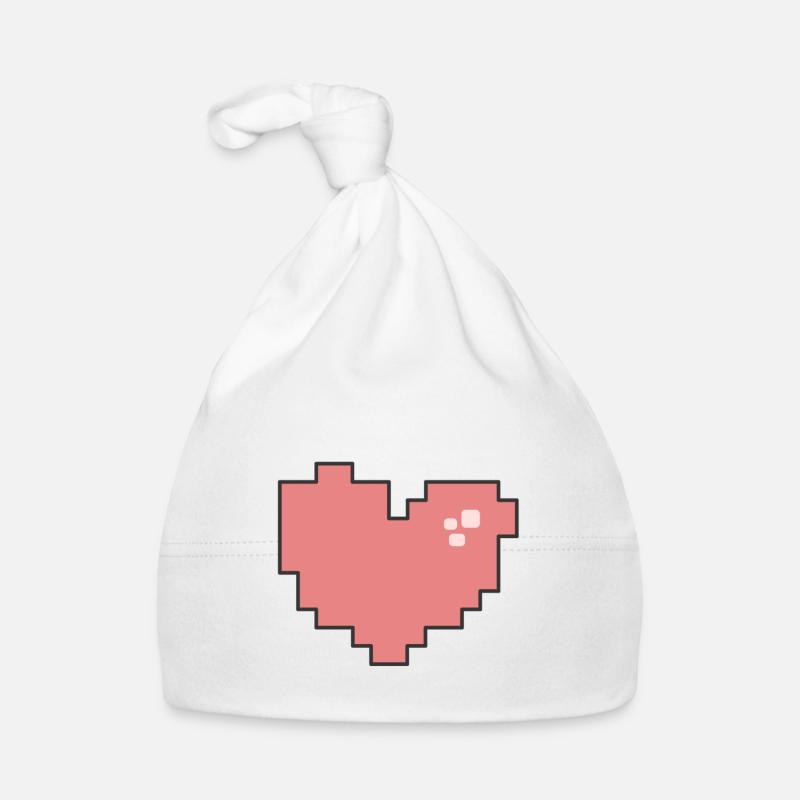 Cœur Pixel Bonnet bio Bébé