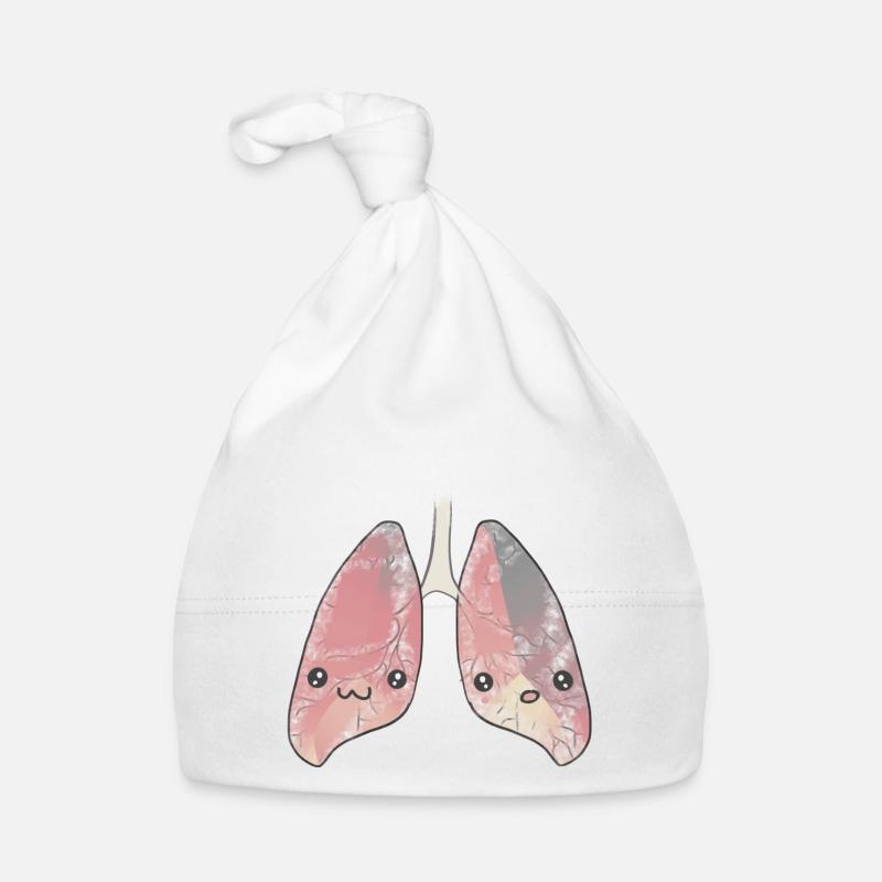 Poumon organe - Bonnet bio Bébé - blanc