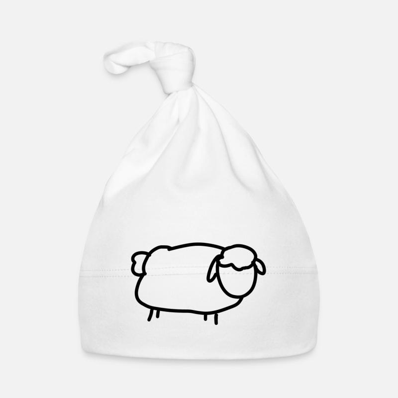Mouton animal - Bonnet bio Bébé - blanc