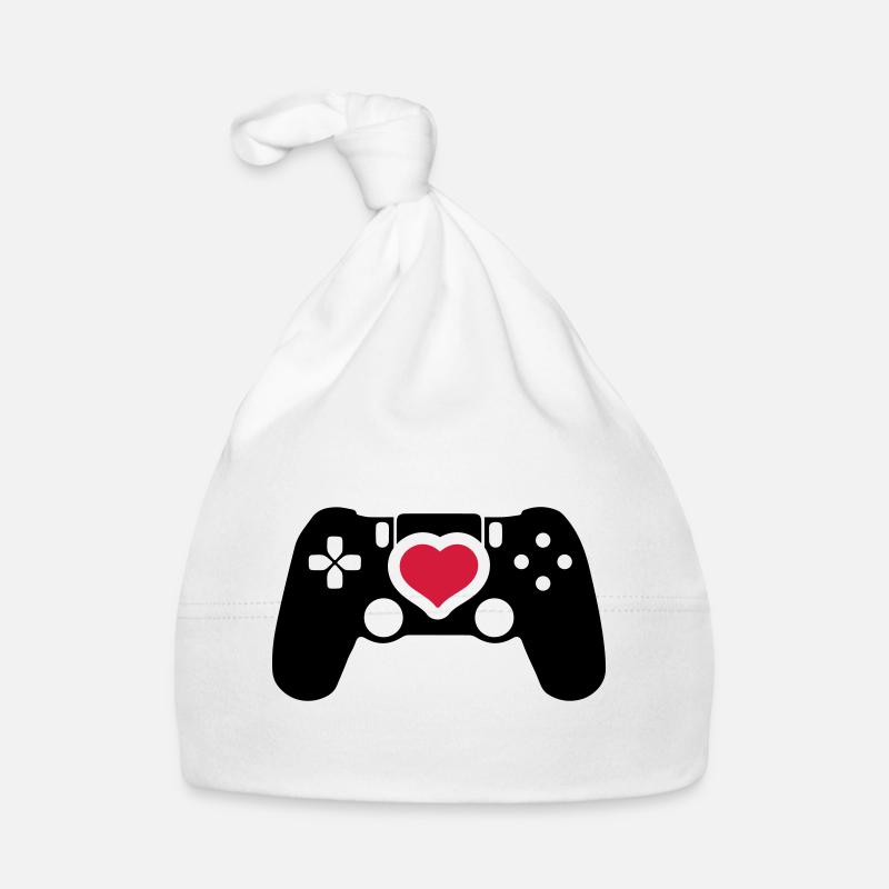 gamer controller heart love Organic Baby Cap