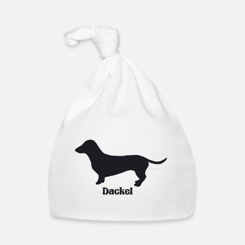 Dackel Silhouette Baby Bio-Mütze