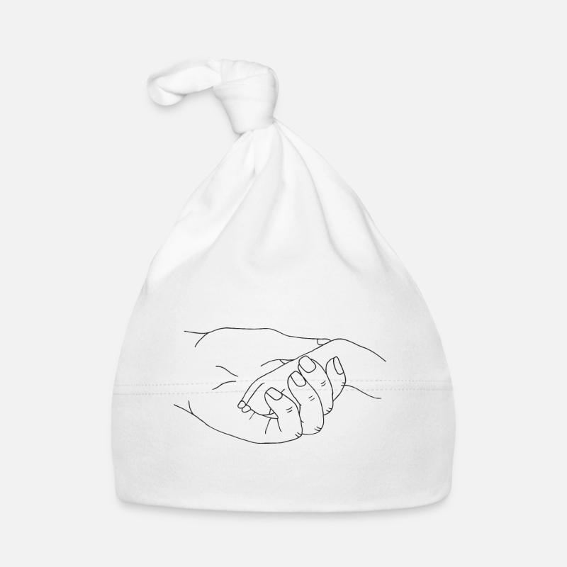 Hand mit Pfote - Baby Bio-Mütze - Weiß