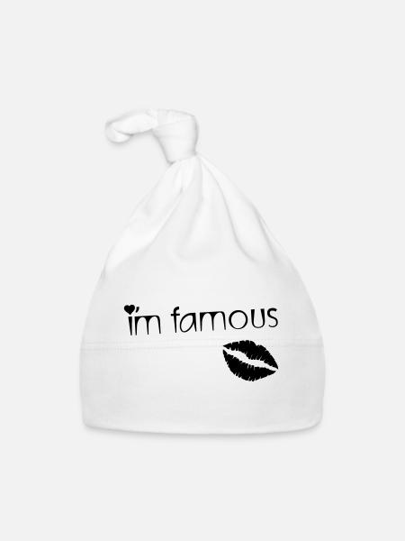 I'M FAMOUS - Bonnet bio Bébé - blanc - Devant